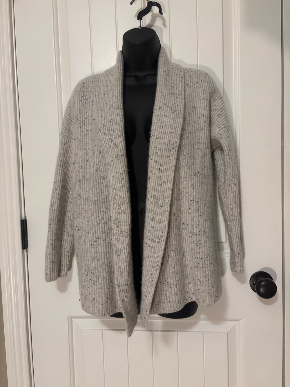 Lands’ End 100% Cashmere Donegal Open Front Shawl Cardigan Sweater Petite M